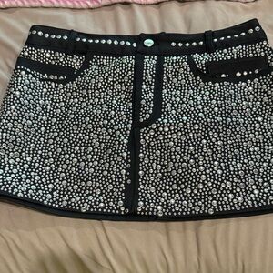Club EXX Studded Black Mini Skirt - Embellished Fashion Skirt